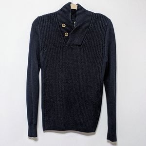 H&M-Mens Shawl Collar SlimFit Knit Ribbed Pullover